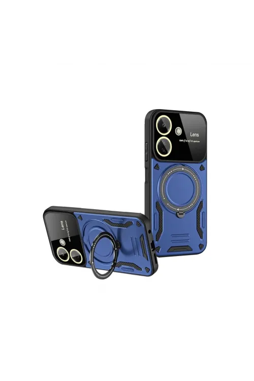 Xiaomi Redmi 13c Kılıf Joy Lens Standlı Kapak - Lacivert