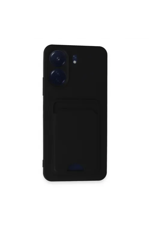 Xiaomi Redmi 13c Kılıf Kelvin Kartvizitli Silikon - Siyah