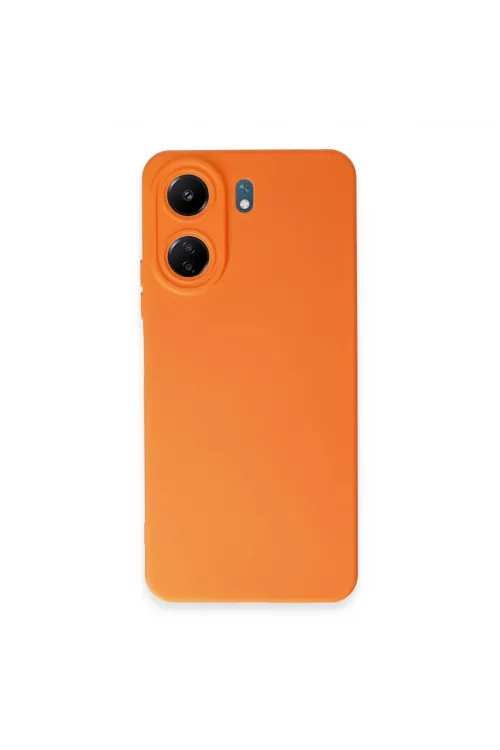 Xiaomi Redmi 13c Kılıf Nano İçi Kadife Silikon - Turuncu