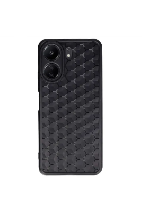 Xiaomi Redmi 13c Kılıf Petek Silikon Kapak - Siyah