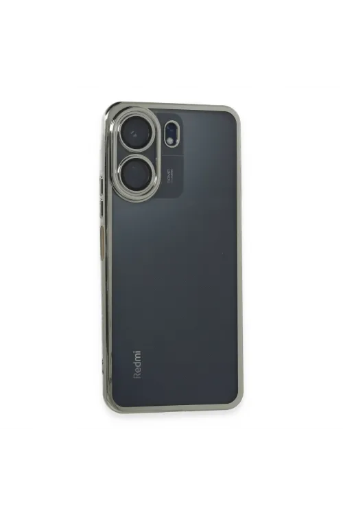 Xiaomi Redmi 13c Kılıf Razer Lensli Silikon - Gümüş