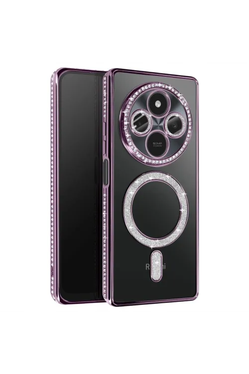 Xiaomi Redmi 14c Joke Simli Magneticsafe Kılıf - Derin Mor