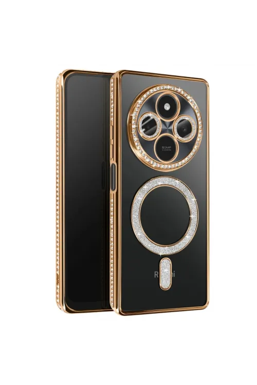 Xiaomi Redmi 14c Joke Simli Magneticsafe Kılıf - Gold