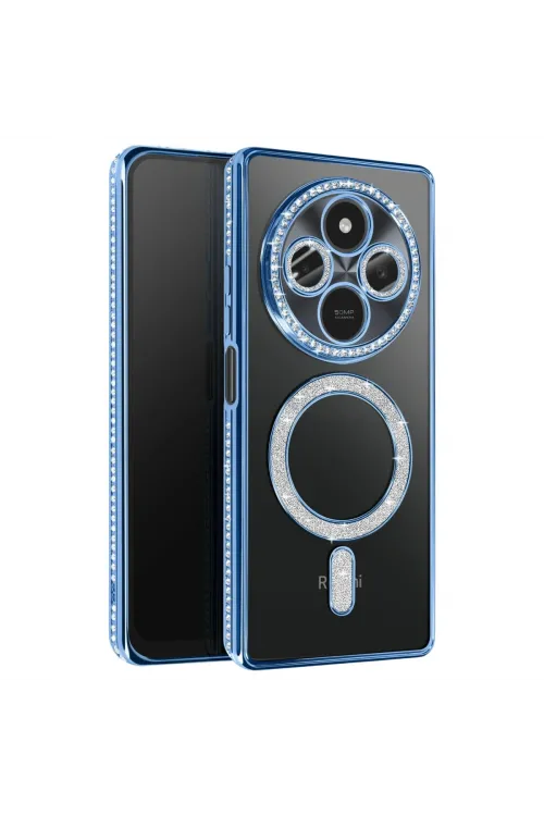 Xiaomi Redmi 14c Joke Simli Magneticsafe Kılıf - Mavi