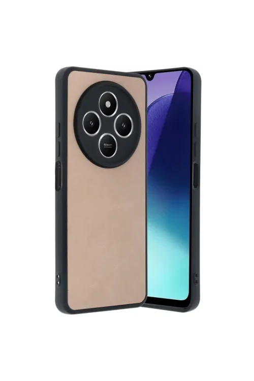 Xiaomi Redmi 14c Kılıf Aras Deri Kapak - Pudra