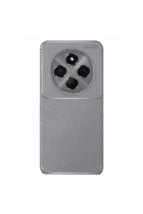 Xiaomi Redmi 14c Kılıf Auto Focus Karbon Kapak - Gri