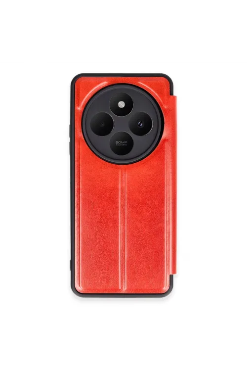 Xiaomi Redmi 14c Kılıf Flip Cover - Kırmızı