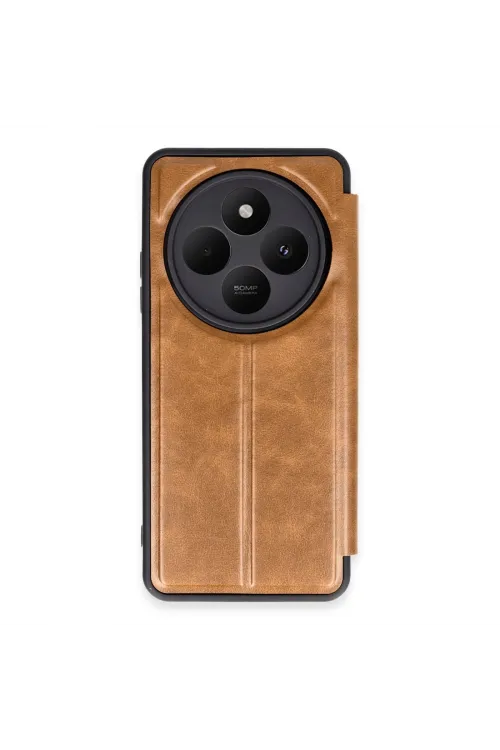 Xiaomi Redmi 14c Kılıf Flip Cover - Taba