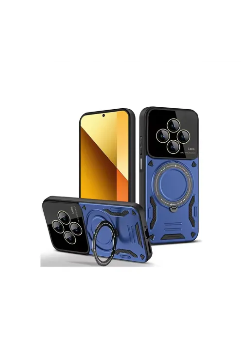 Xiaomi Redmi 14c Kılıf Joy Lens Standlı Kapak - Lacivert