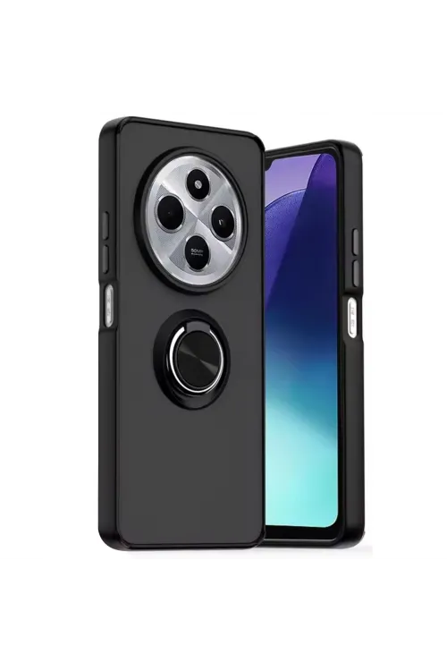 Xiaomi Redmi 14c Kılıf Montreal Yüzüklü Silikon Kapak - Siyah