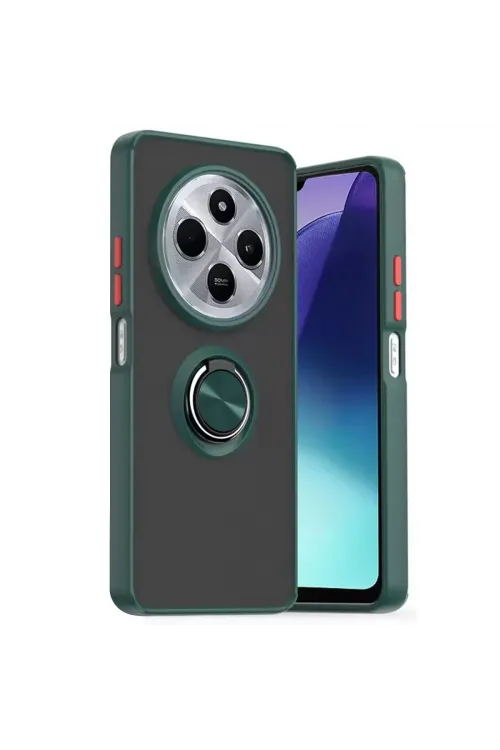 Xiaomi Redmi 14c Kılıf Montreal Yüzüklü Silikon Kapak - Yeşil