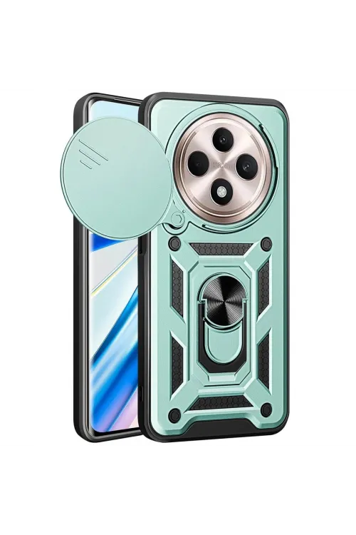 Xiaomi Redmi 14c Kılıf Pars Lens Yüzüklü Silikon - Yeşil