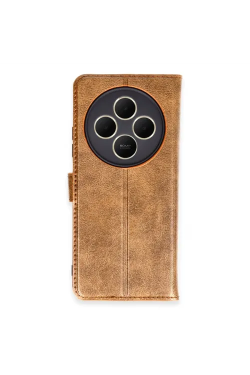 Xiaomi Redmi 14c Kılıf Trend S Plus Kapaklı Kılıf - Taba