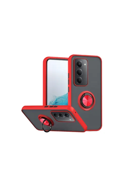 Xiaomi Redmi 15 4g Montreal Yüzüklü Silikon Kapak - Kırmızı