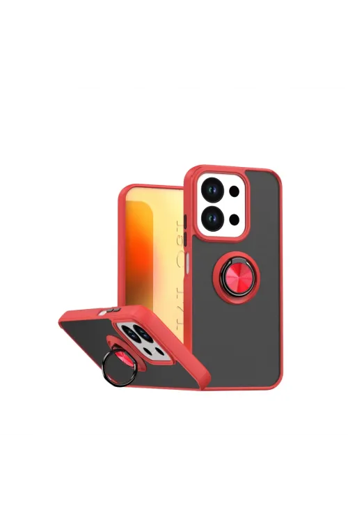 Xiaomi Redmi 15c 4g Montreal Yüzüklü Silikon Kapak - Kırmızı