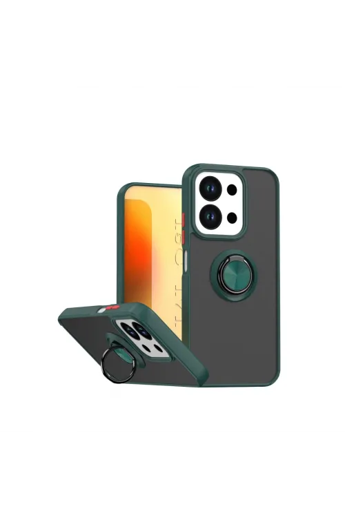 Xiaomi Redmi 15c 4g Montreal Yüzüklü Silikon Kapak - Yeşil