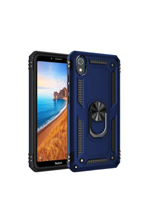 Xiaomi Redmi 7a Kılıf Sofya Yüzüklü Silikon Kapak - Lacivert