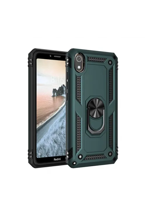 Xiaomi Redmi 7a Kılıf Sofya Yüzüklü Silikon Kapak - Yeşil