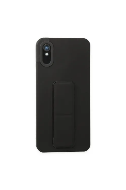 Xiaomi Redmi 9a Kılıf Mega Standlı Silikon - Siyah