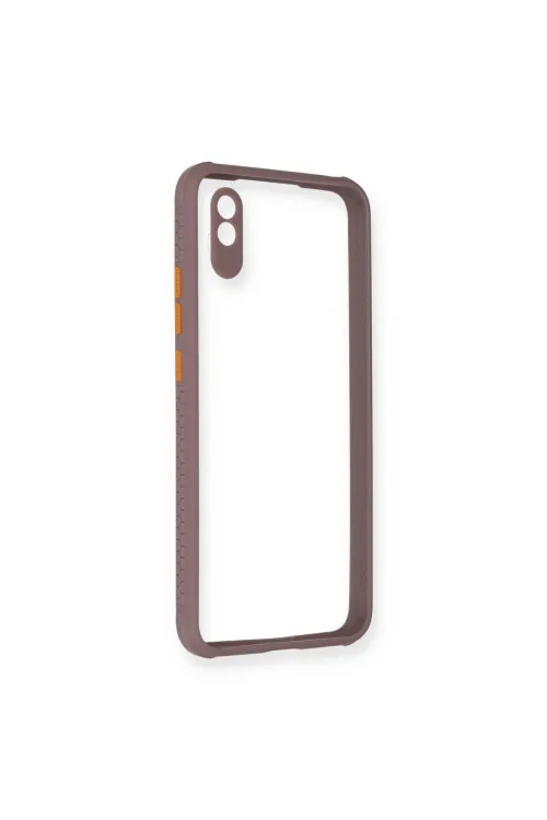Xiaomi Redmi 9a Kılıf Miami Şeffaf Silikon - Açık Mor