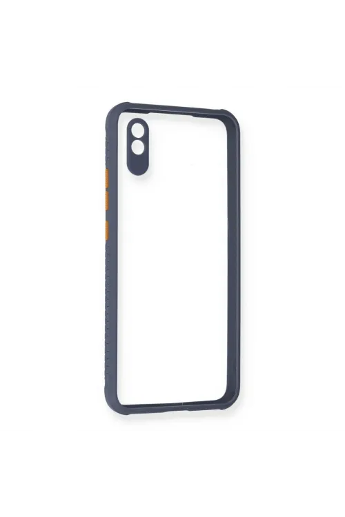 Xiaomi Redmi 9a Kılıf Miami Şeffaf Silikon - Gri