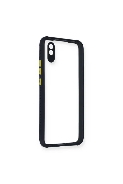 Xiaomi Redmi 9a Kılıf Miami Şeffaf Silikon - Lacivert