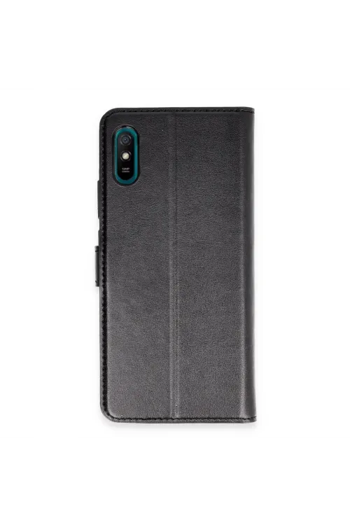 Xiaomi Redmi 9a Kılıf Trend S Plus Kapaklı Kılıf - Siyah