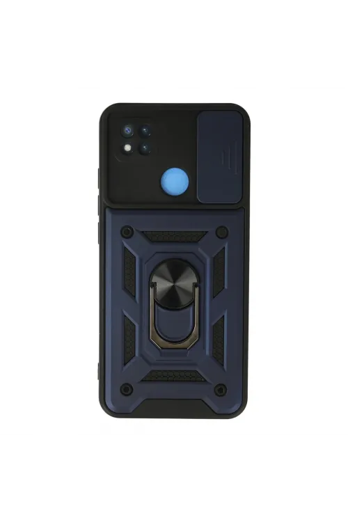 Xiaomi Redmi 9c Kılıf Pars Lens Yüzüklü Silikon - Lacivert