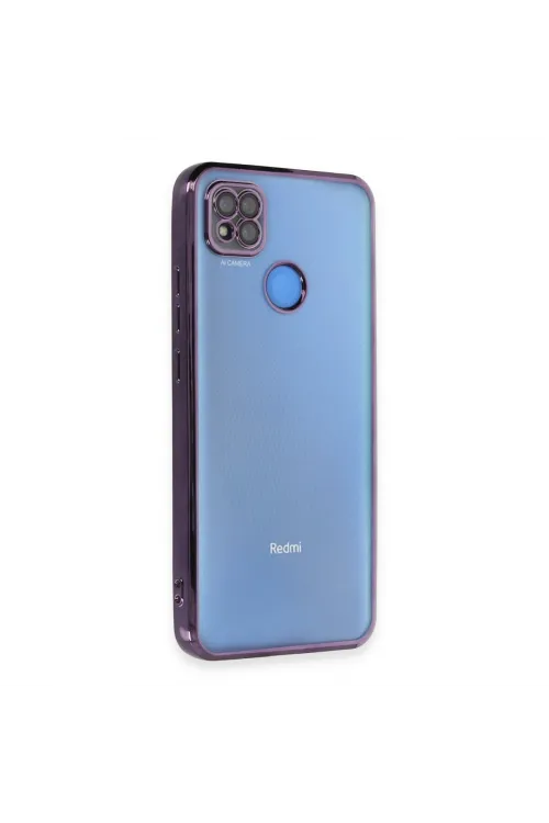 Xiaomi Redmi 9c Kılıf Razer Lensli Silikon - Mor
