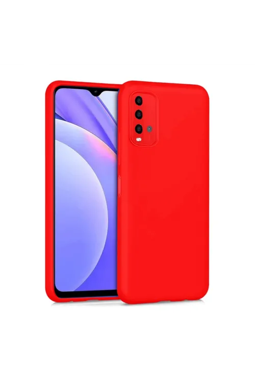 Xiaomi Redmi 9t Kılıf Nano İçi Kadife Silikon - Kırmızı