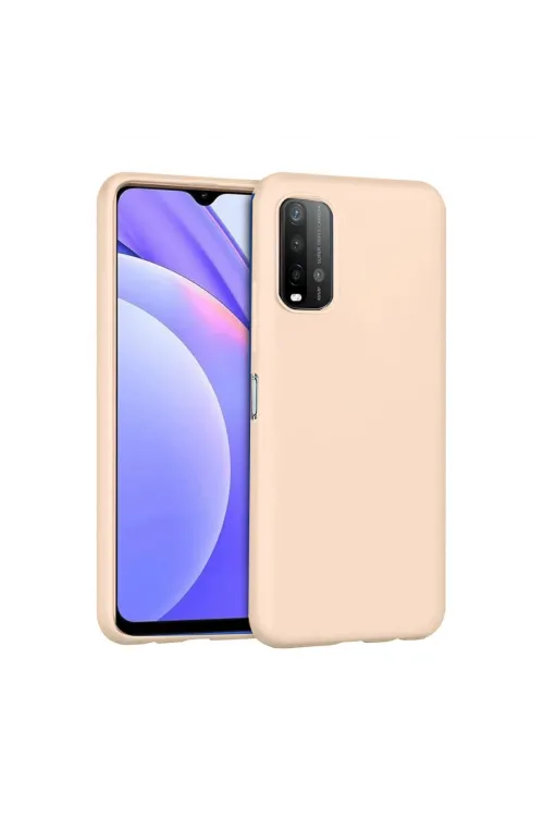 Xiaomi Redmi 9t Kılıf Nano İçi Kadife Silikon - Pudra