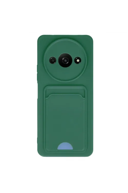 Xiaomi Redmi A3 4g Kılıf Kelvin Kartvizitli Silikon - Koyu Yeşil