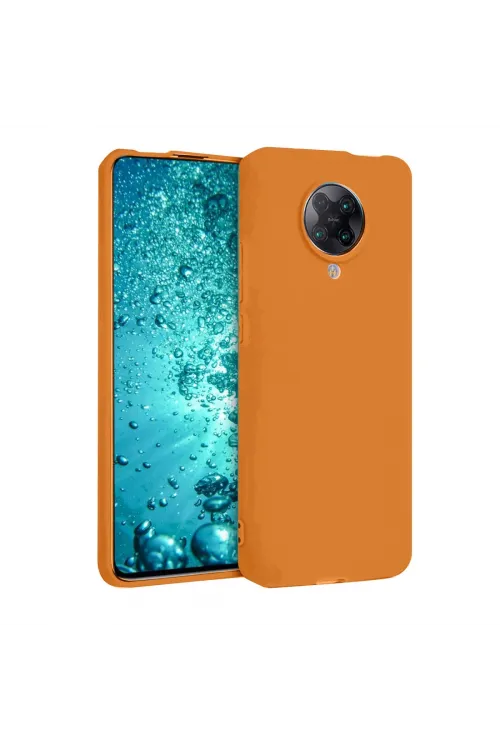 Xiaomi Redmi K30 Pro Kılıf Nano İçi Kadife Silikon - Turuncu