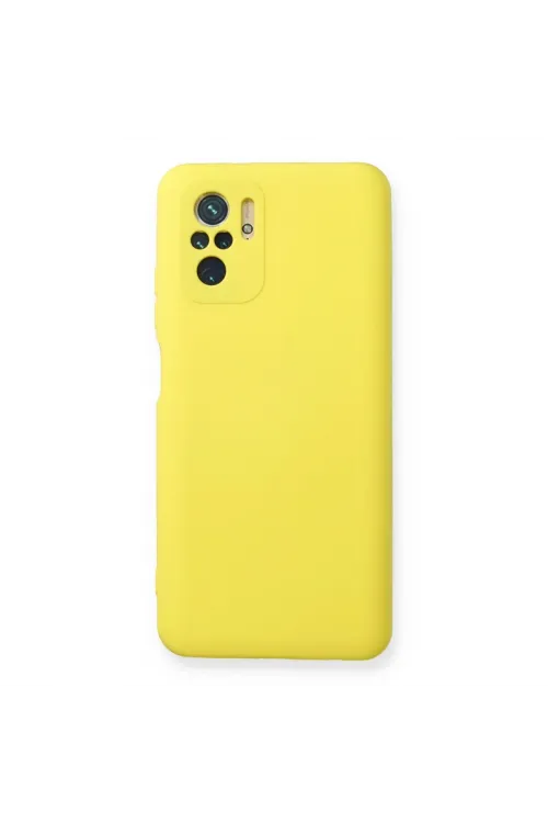 Xiaomi Redmi Note 10 Kılıf Nano İçi Kadife Silikon - Sarı