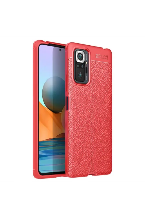 Xiaomi Redmi Note 10 Pro Kılıf Auto Focus Kapak - Kırmızı