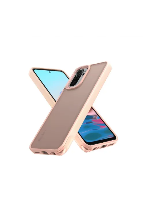 Xiaomi Redmi Note 10 Pro Kılıf Elegant Kapak - Pudra