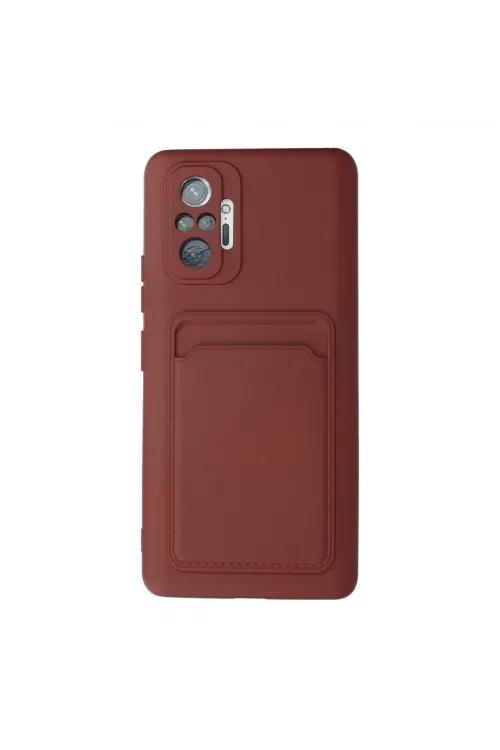 Xiaomi Redmi Note 10 Pro Kılıf Kelvin Kartvizitli Silikon - Bordo