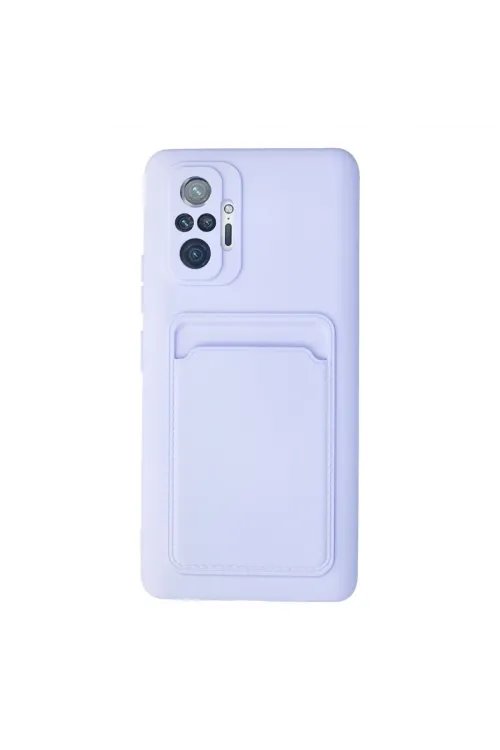 Xiaomi Redmi Note 10 Pro Kılıf Kelvin Kartvizitli Silikon - Lila