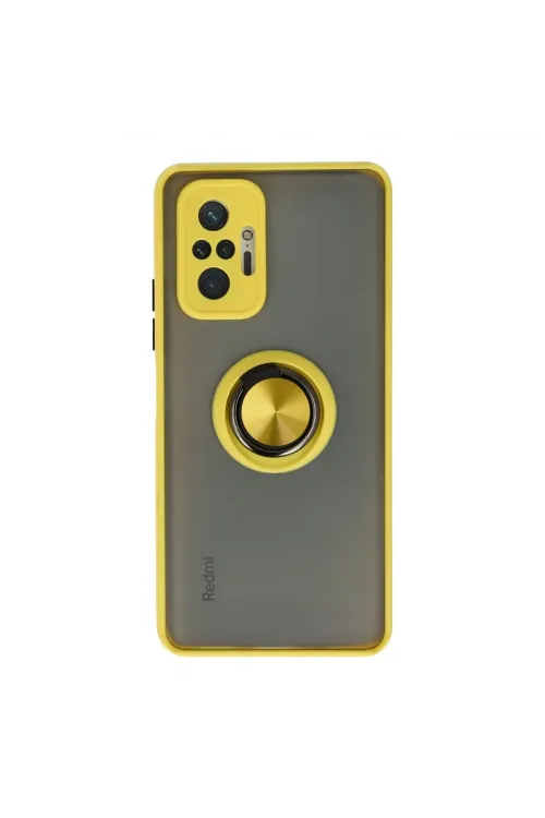 Xiaomi Redmi Note 10 Pro Kılıf Montreal Yüzüklü Silikon Kapak - Sarı