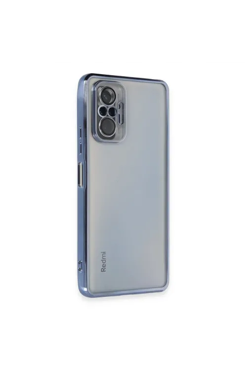 Xiaomi Redmi Note 10 Pro Kılıf Razer Lensli Silikon - Açık Mavi