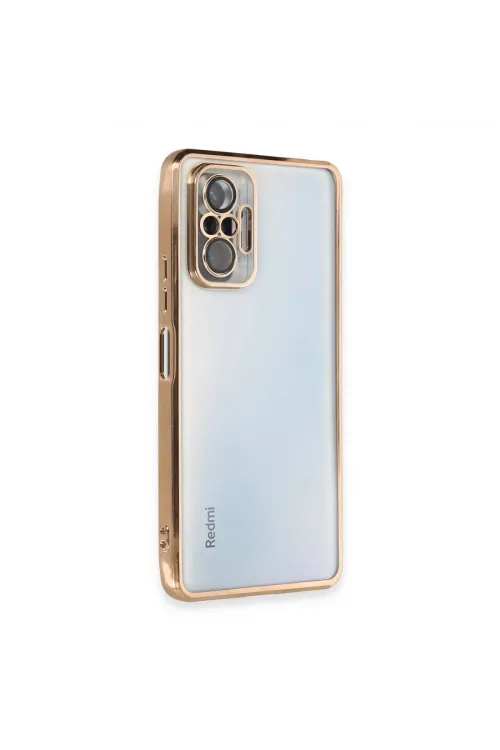 Xiaomi Redmi Note 10 Pro Kılıf Razer Lensli Silikon - Gold