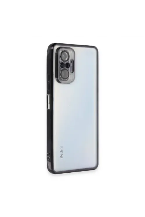 Xiaomi Redmi Note 10 Pro Kılıf Razer Lensli Silikon - Siyah