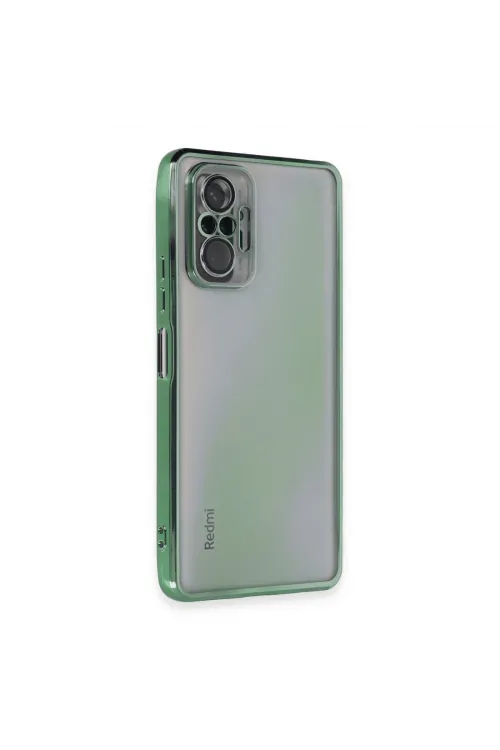 Xiaomi Redmi Note 10 Pro Kılıf Razer Lensli Silikon - Yeşil