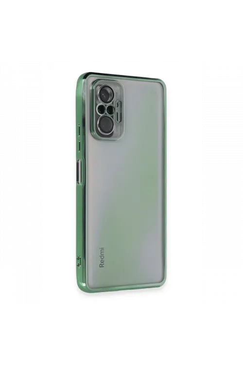 Xiaomi Redmi Note 10 Pro Kılıf Razer Lensli Silikon - Yeşil