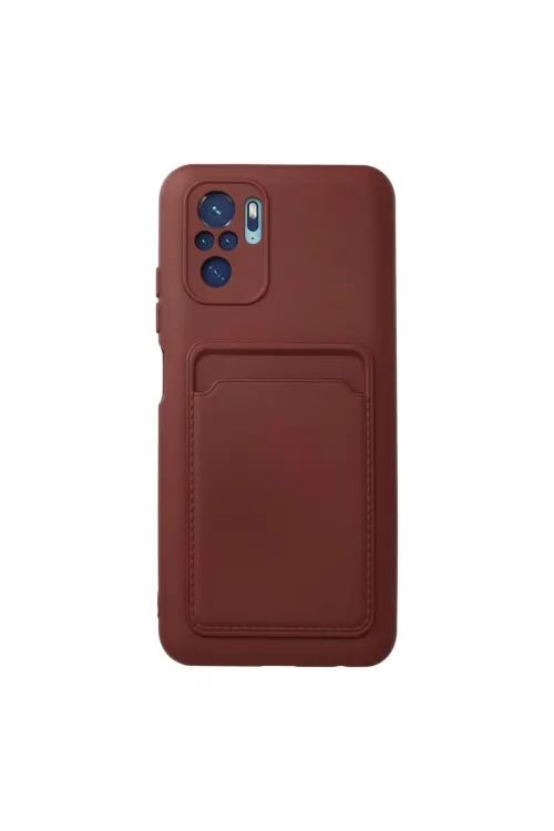 Xiaomi Redmi Note 10s Kılıf Kelvin Kartvizitli Silikon - Bordo