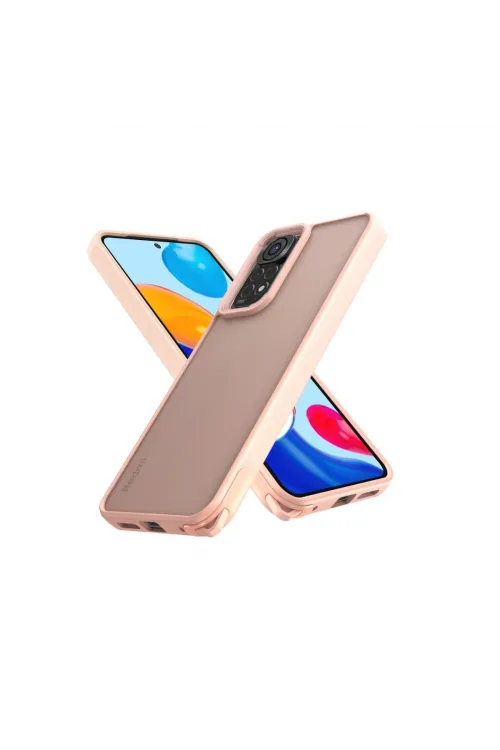 Xiaomi Redmi Note 11 Kılıf Elegant Kapak - Pudra