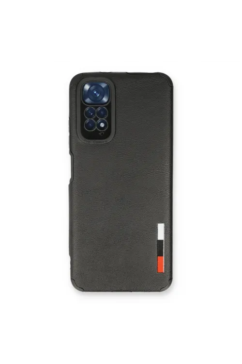 Xiaomi Redmi Note 11 Kılıf Loop Deri Silikon - Siyah