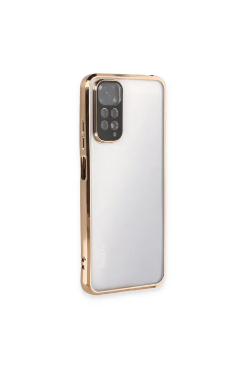 Xiaomi Redmi Note 11 Kılıf Razer Lensli Silikon - Gold