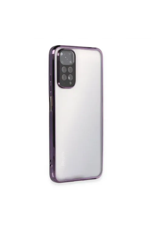 Xiaomi Redmi Note 11 Kılıf Razer Lensli Silikon - Mor