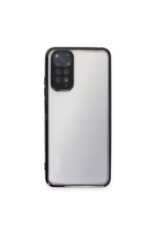 Xiaomi Redmi Note 11 Kılıf Razer Lensli Silikon - Siyah